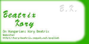 beatrix kory business card